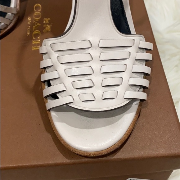 Izzy Mat calf open toe heels- COACH - Picture 2 of 6